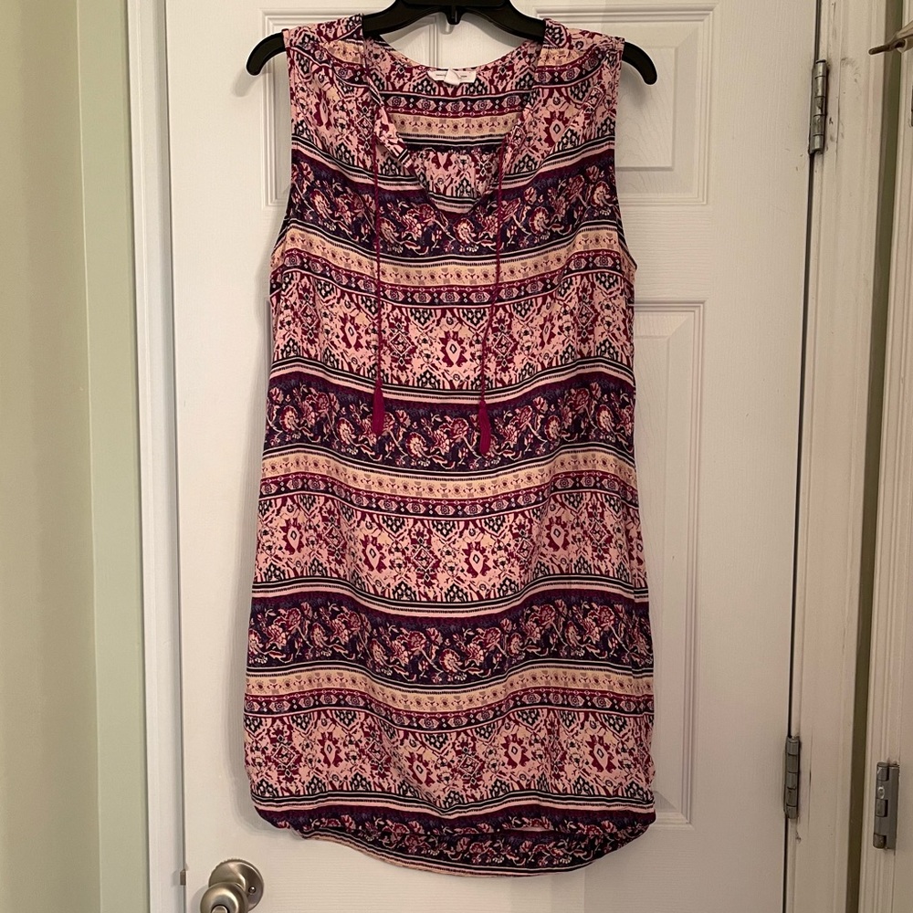 Beach Lunch Lounge purple shift dress with tassel ties